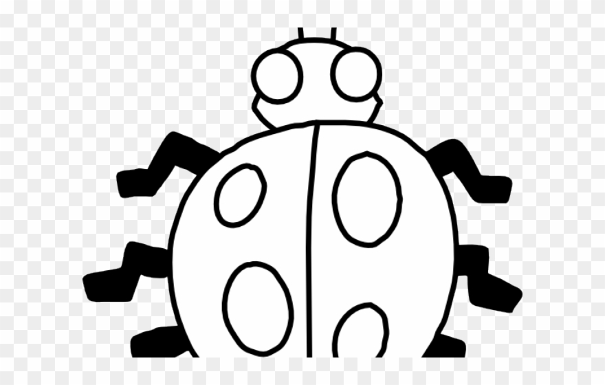 Black And White Ladybug Clipart - Bug Clip Art Black And White - Png Download