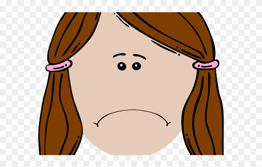 Brunette Clipart Grumpy Girl - Clip Art - Png Download
