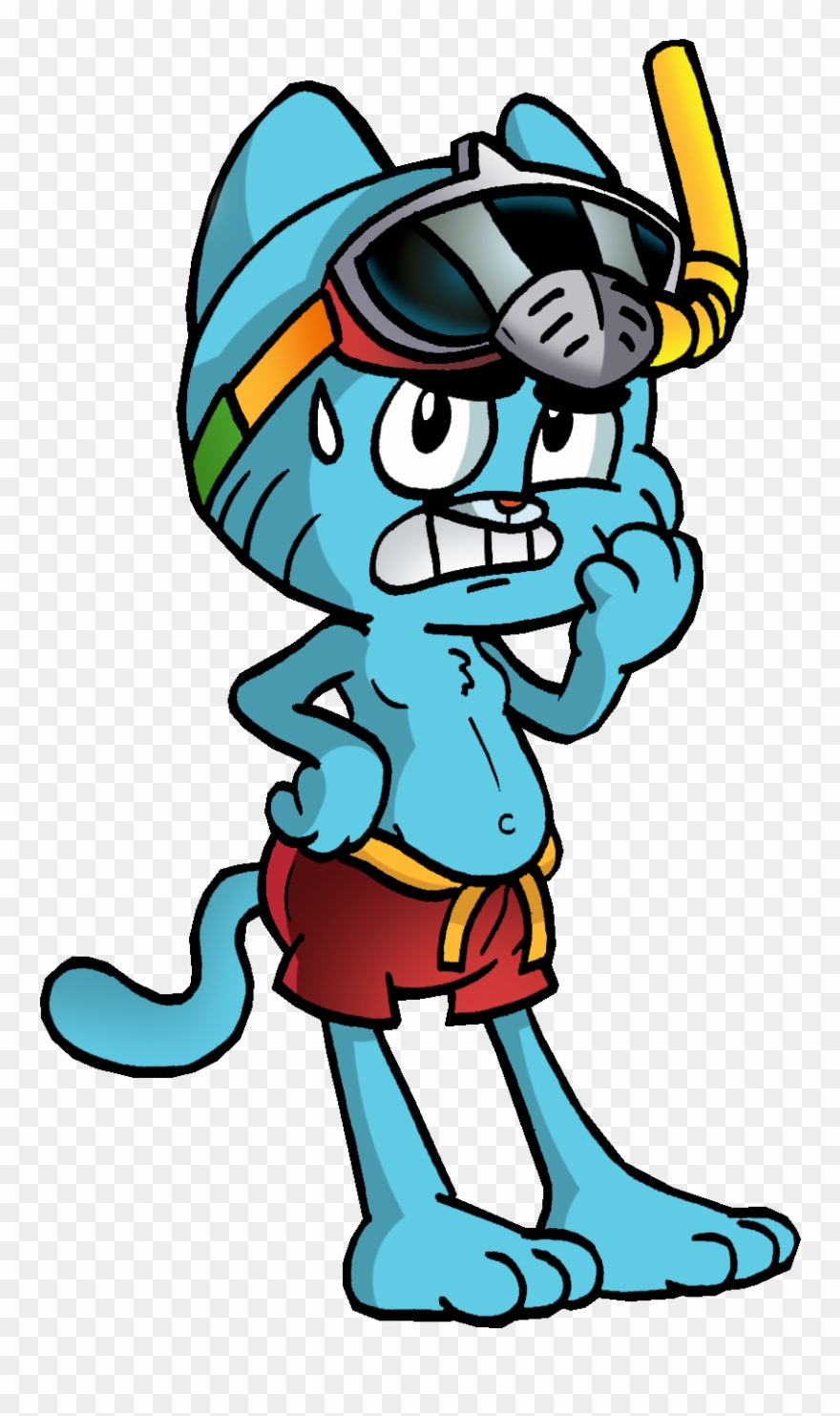 Gumball Swimming Trunks - Cartoon Clipart