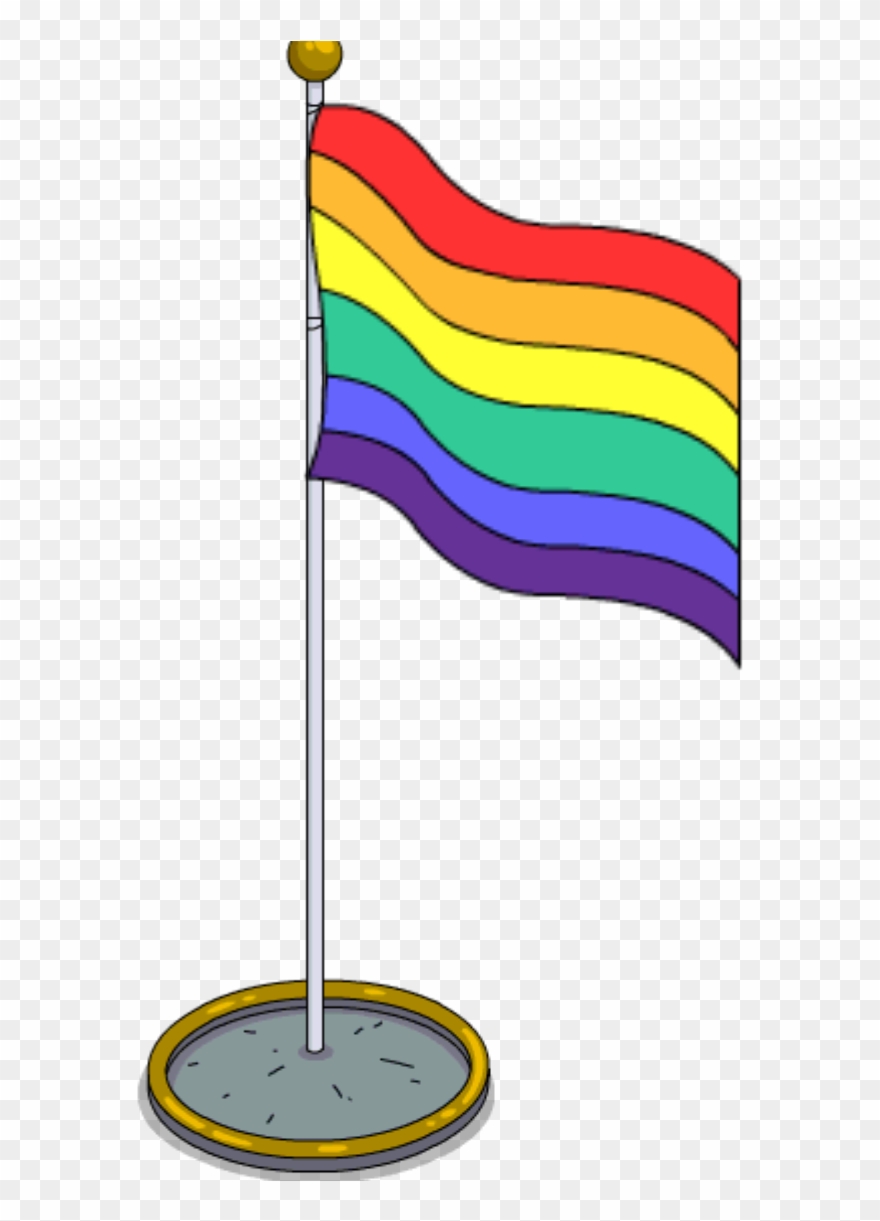 Rainbow Flag Pole - Pride Flag Cartoon Png Clipart