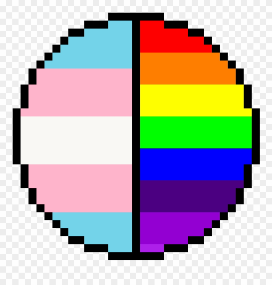 Trans / Gay Pride Colors - 8 Bit Yin Yang Clipart