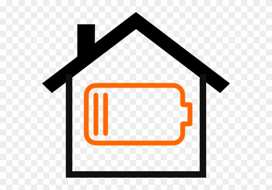 House With Battery - Battery Power Storage Icon Clipart