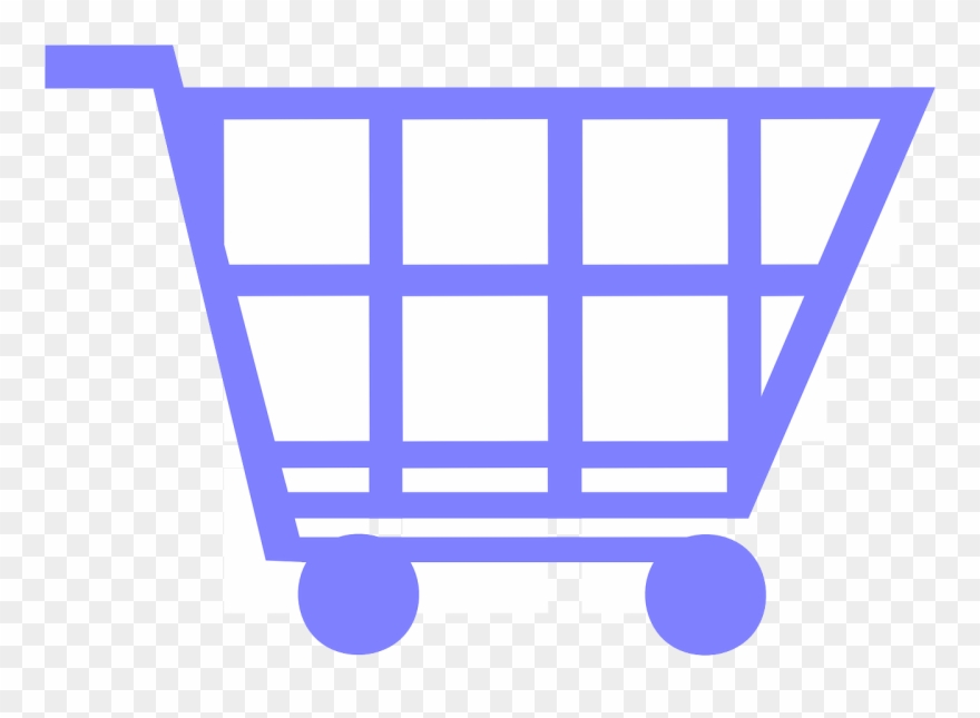 Blue Cart Shopping - Desenho De Carrinho De Supermercado Azul Clipart