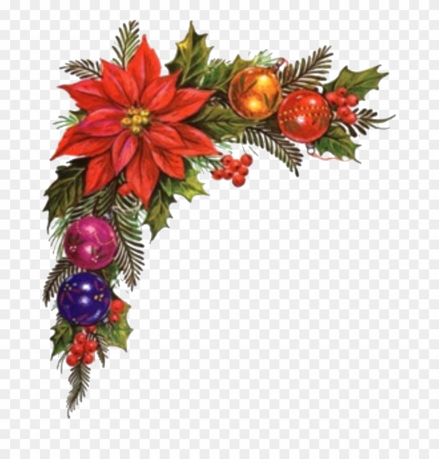 Merry Christmas Pretty Square Car Magnet - Flores De Navidad Png Clipart