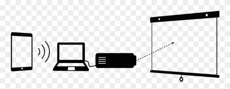 I'd Say That Apple Tv, Airserver, Reflector, And X-mirage - Projector And Screen Png Clipart