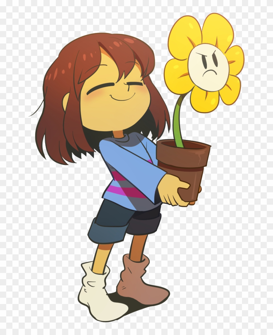 Наклейка Frisk And Flowey Png - Imagenes De Frisk Png Clipart