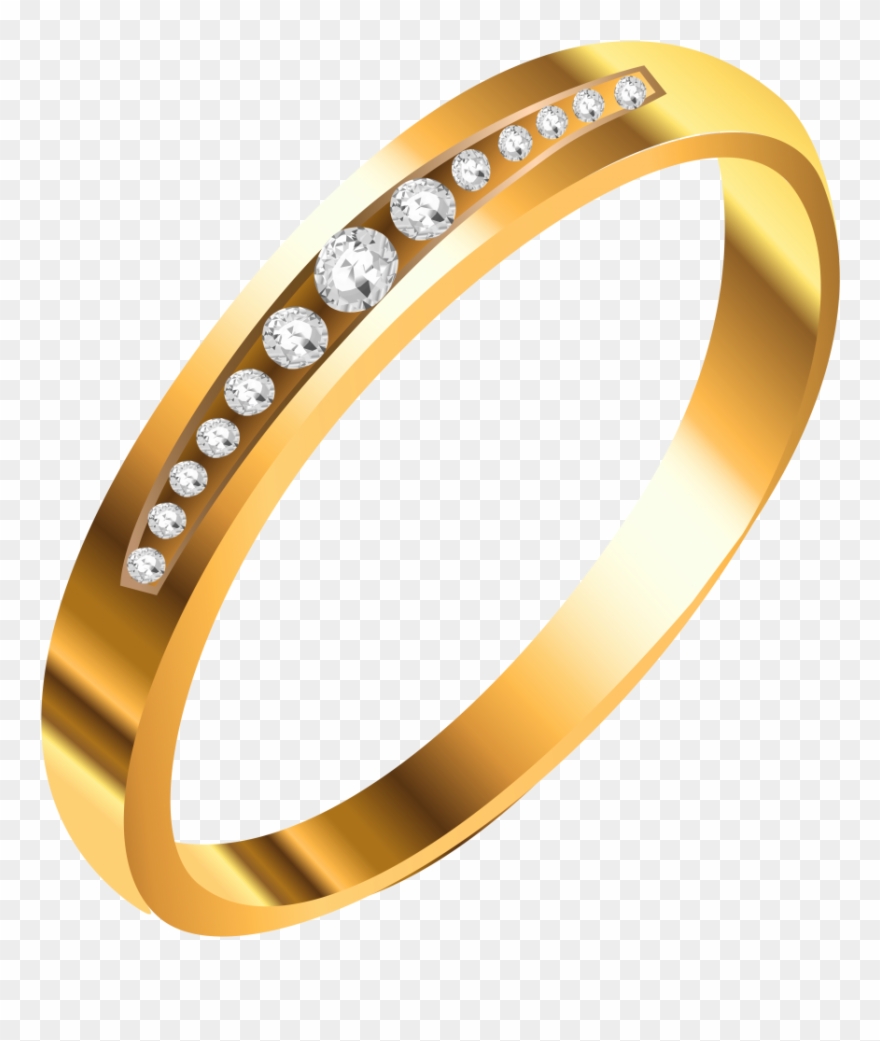 Wedding Ring Clipart Gold Necklace Pencil And In Color - Golden Ring Hd Png Transparent Png