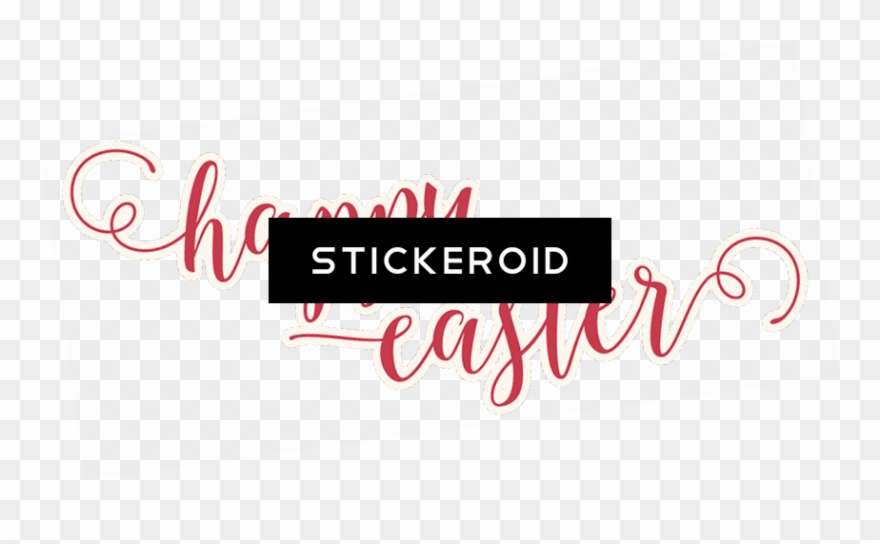 Happy Easter Text - Calligraphy Clipart