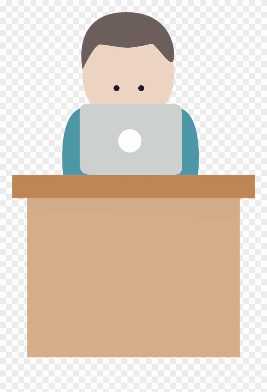 Table With Computer Clipart - Png Download