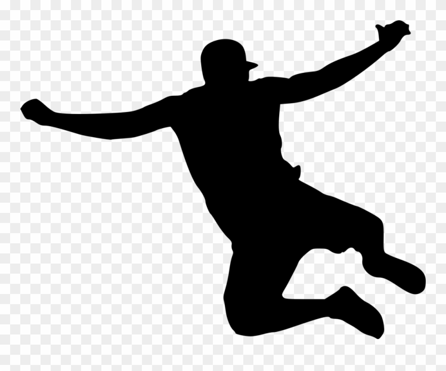 Jump Clipart Jumping On Bed - Silhouette Jumping No Background - Png Download