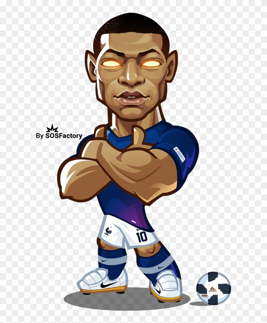 Mbappe Caricature Football Fans, Football Is Life, - Dibujos De Kylian Mbappe Clipart