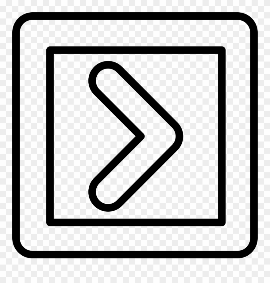 Right Arrow In Square Button Outline Comments - Svg Button Up Down Clipart