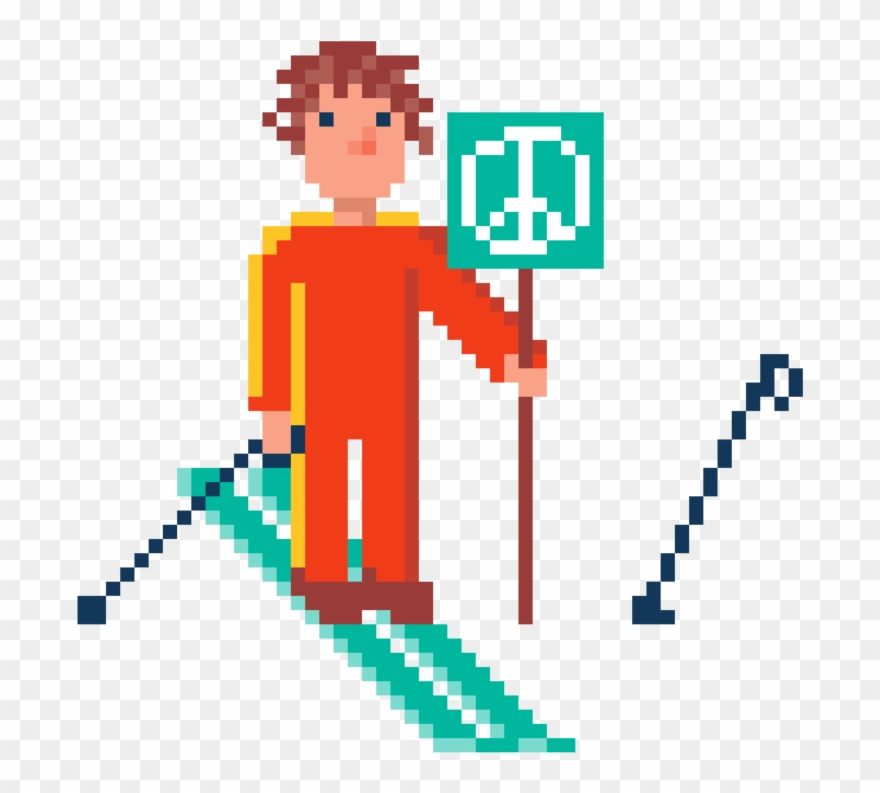 Pacifist Biathlonist Motion Illustration - Illustration Clipart