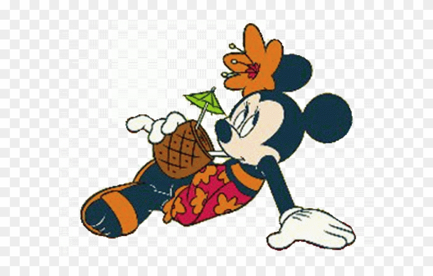 Tropical Clipart Disney - Disney 6.83" H Brightly Coloured Mickey & Minnie - Png Download