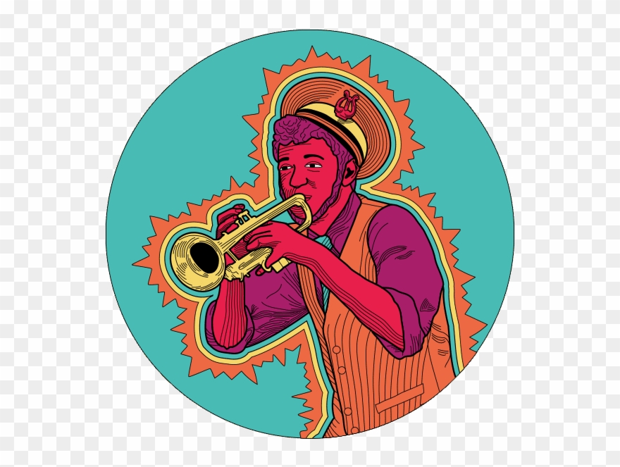Illustration Of A Man Playing A Trumpet - Will Magid Clipart