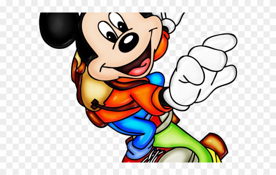 Skateboard Clipart Disney - Mickey Mouse On Skateboard - Png Download