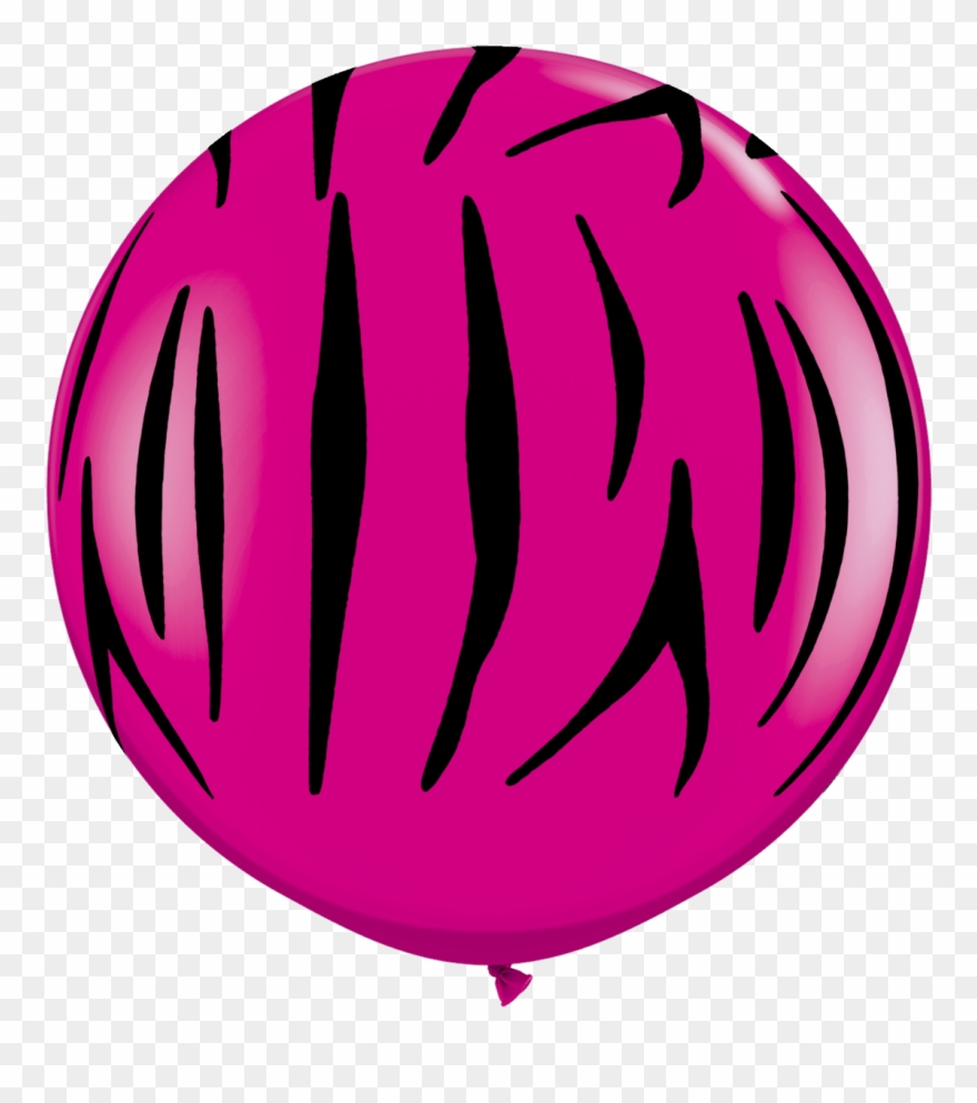 3ft Zebra Stripes A Round Wild Berry Latex Balloons Clipart