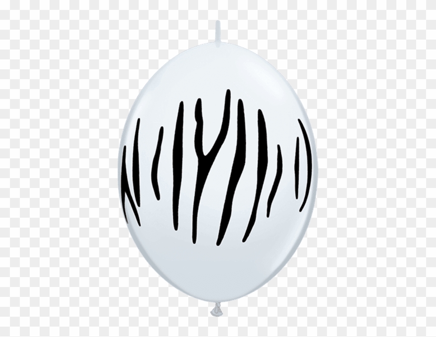 Zoom - 12" Quick Link White Zebra Stripes Latex Balloons X Clipart
