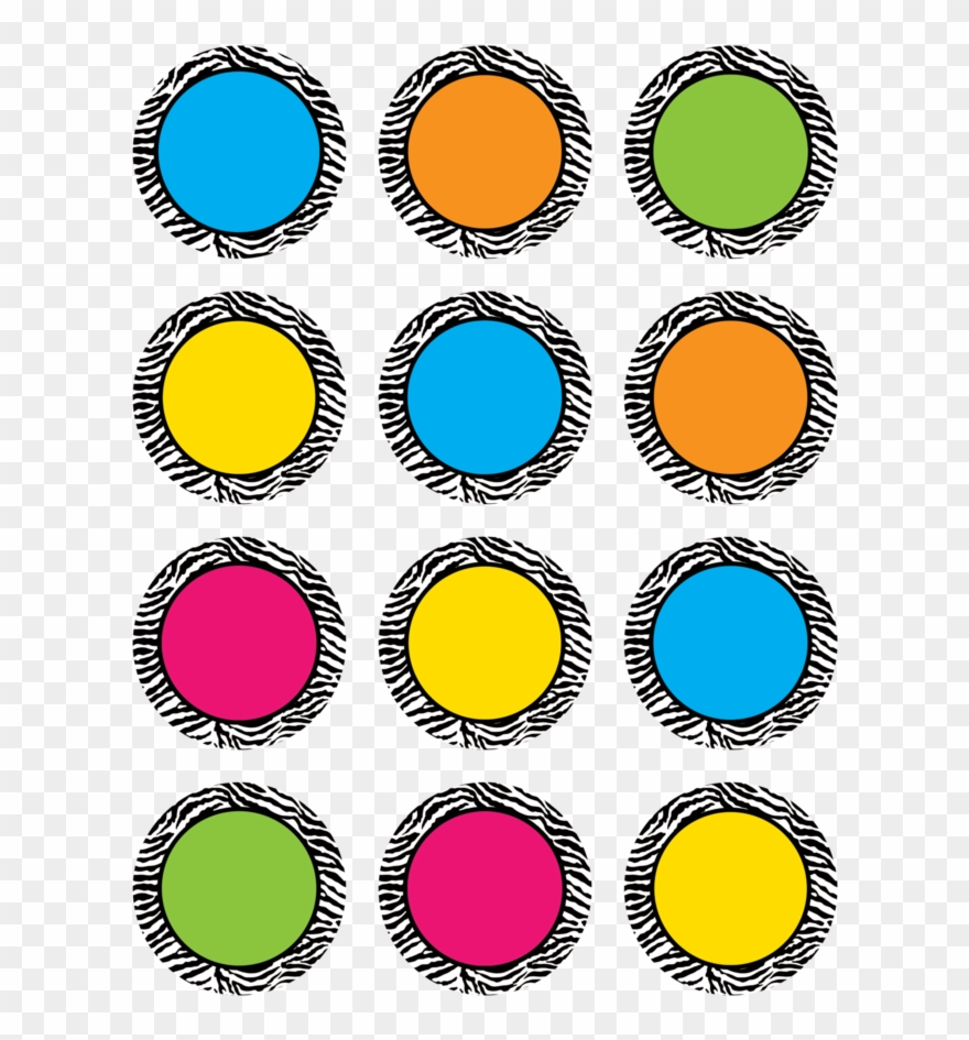 Zebra Colorful Circles Mini Accents Clipart