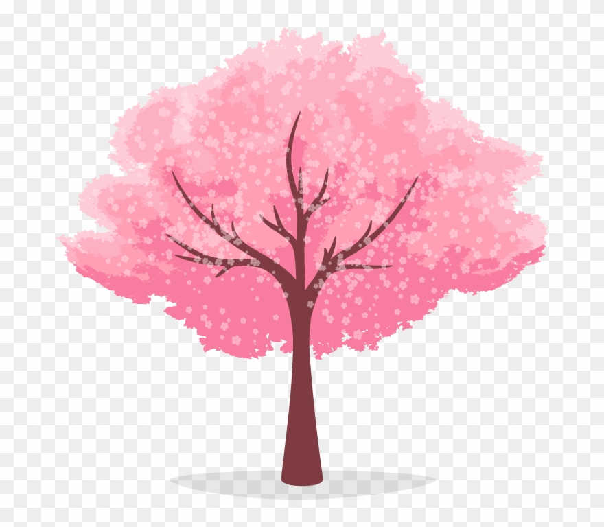 Tree - Cherry Blossom Tree Cartoon Clipart