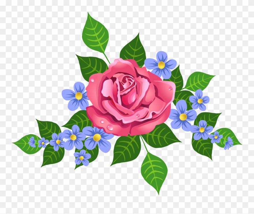 Free Png Pink Rose Decorative Element Png Images Transparent - Rose Animated Flower Clipart