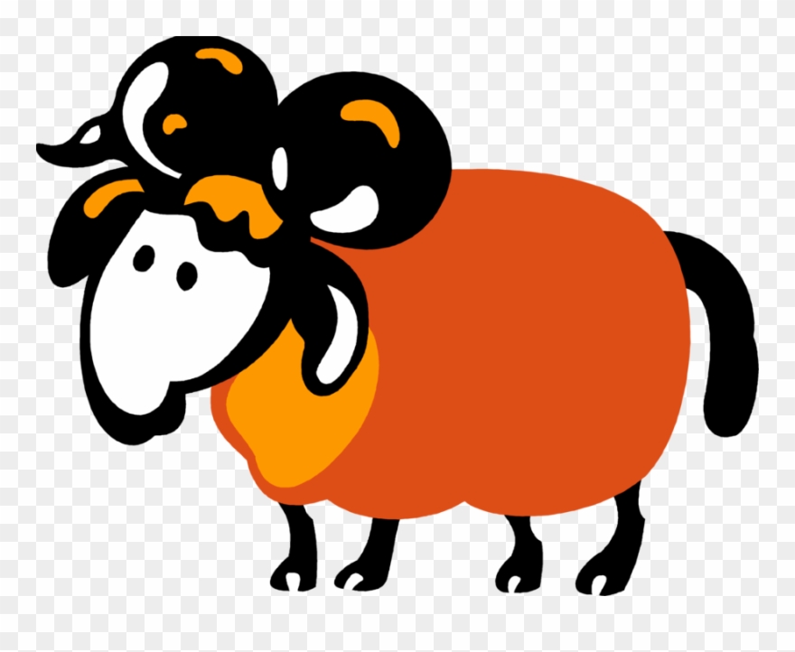 Vector Illustration Of Mountain Goat Ram With Horns - Illustration Clipart