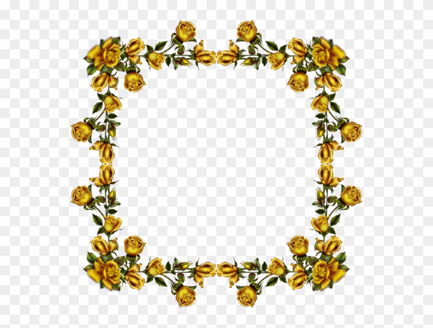 Frames Clipart Fruit - Golden Corner Flower Png Transparent Png