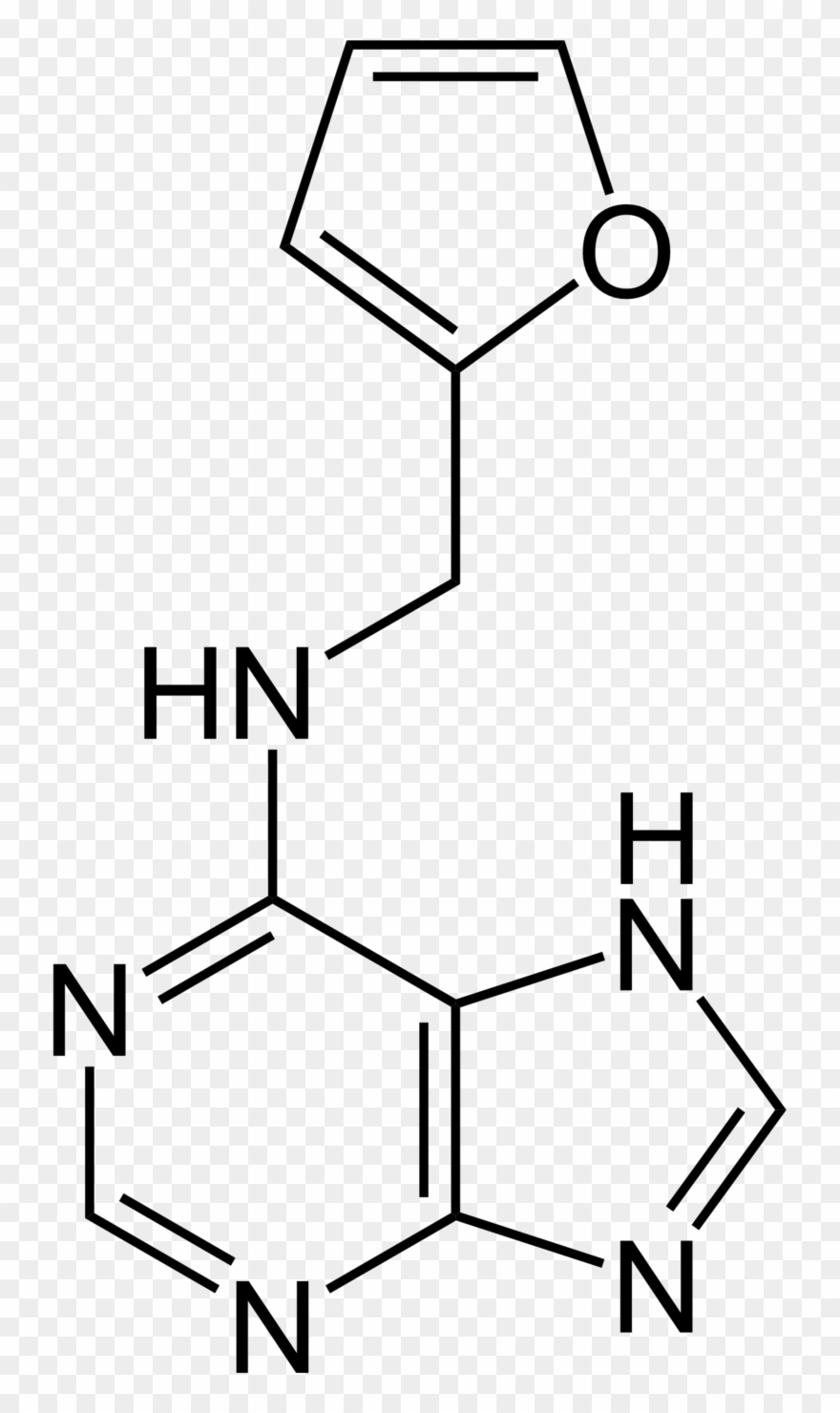 Chemical Structure Of Kinetin, A Plant Growth Hormone Clipart