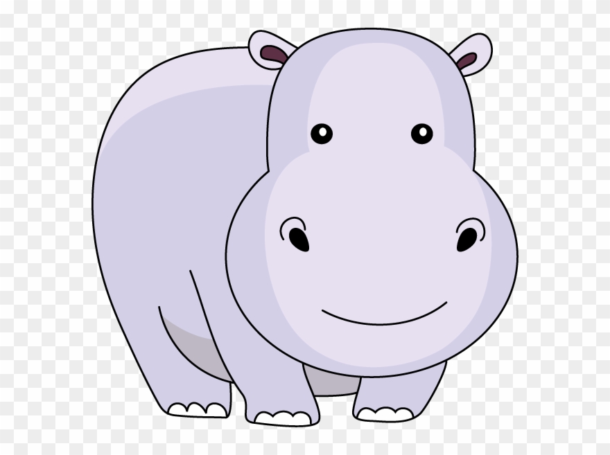 Clip Art Of Hippopotamus Illpopcom - Hippo Cute Clipart - Png Download