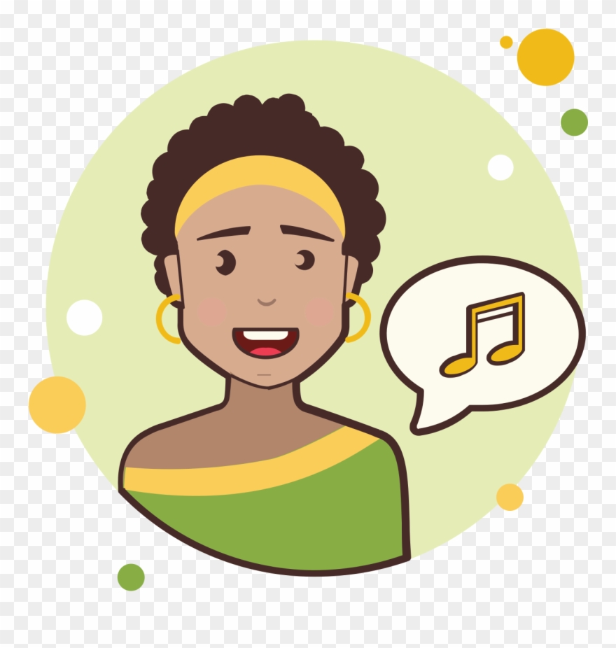 Short Hair Lady Music Icon - Icon Clipart