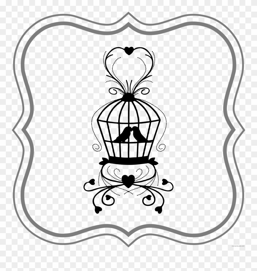 Birdcage Animal Free Black White Clipart Images Clipartblack - Png Download