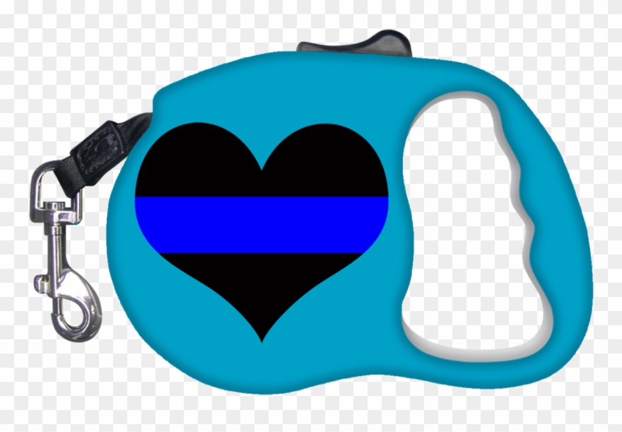 Thin Blue Line Heart Dog Leash - Leash Clipart