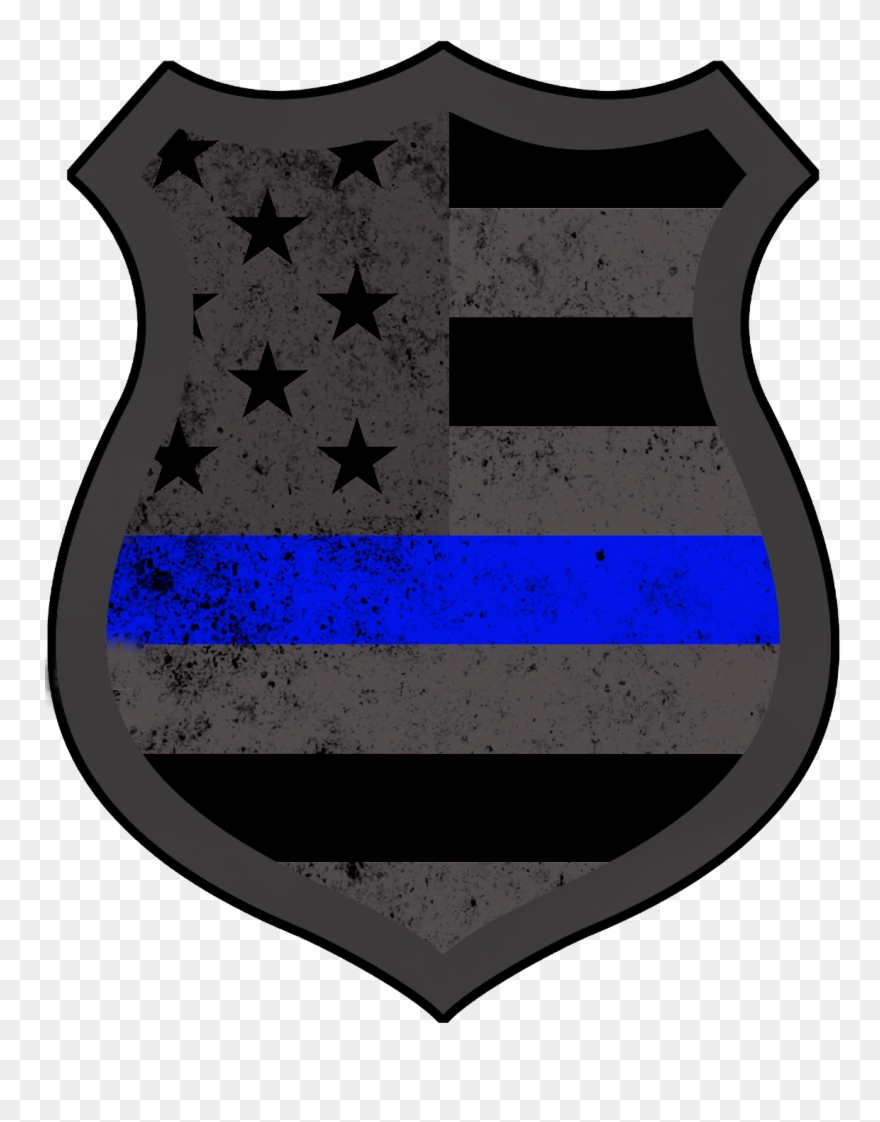 Subdued American Police Decal - Thin Blue Line Clipart