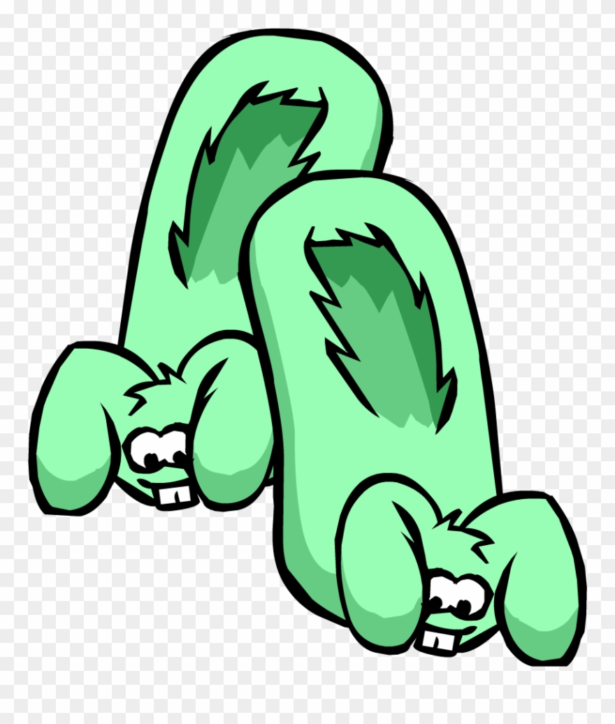 Green Bunny Slippers Non-unlockable Icon - Club Penguin Bunny Slippers Clipart