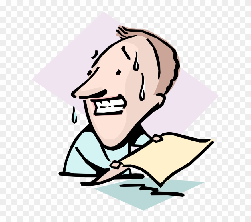 Vector Illustration Of To Paper-over Idiom Businessman - Employee Fear Clipart