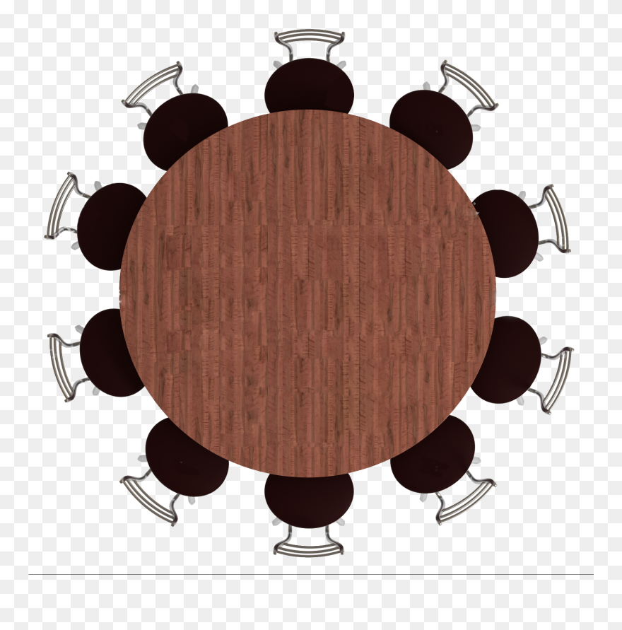 Clipart Castle Dining Room - Round Table Top View - Png Download