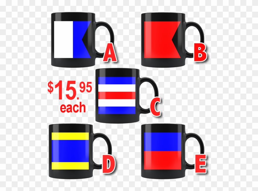 Nautical Flag Mugs A-e - Maritime Flag Clipart
