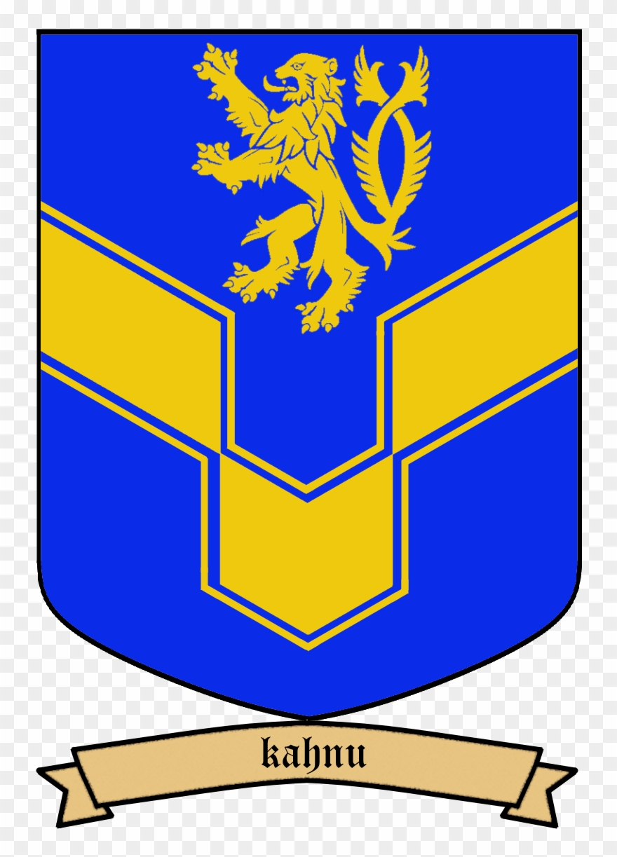 Azure, Over A Chevron Rompu Reversed Cottised Or, A - German Lion Crest Clipart