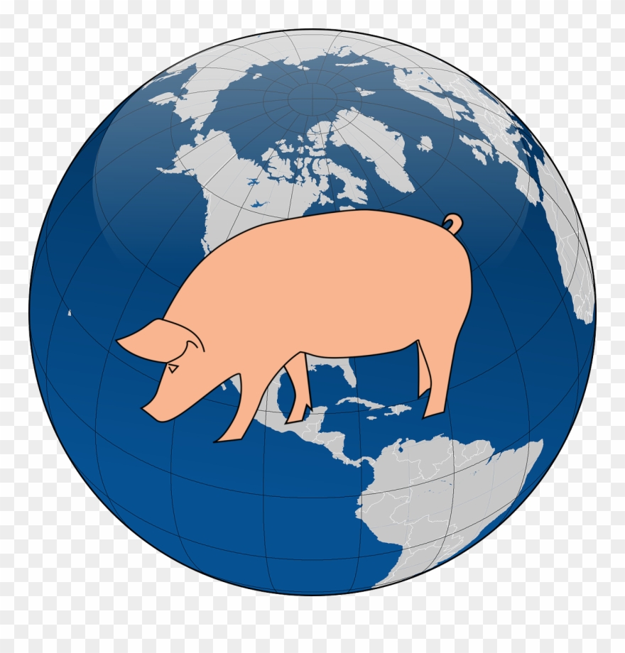 What's New In The Swine Market - Blue Earth Globe Shower Curtain Clipart
