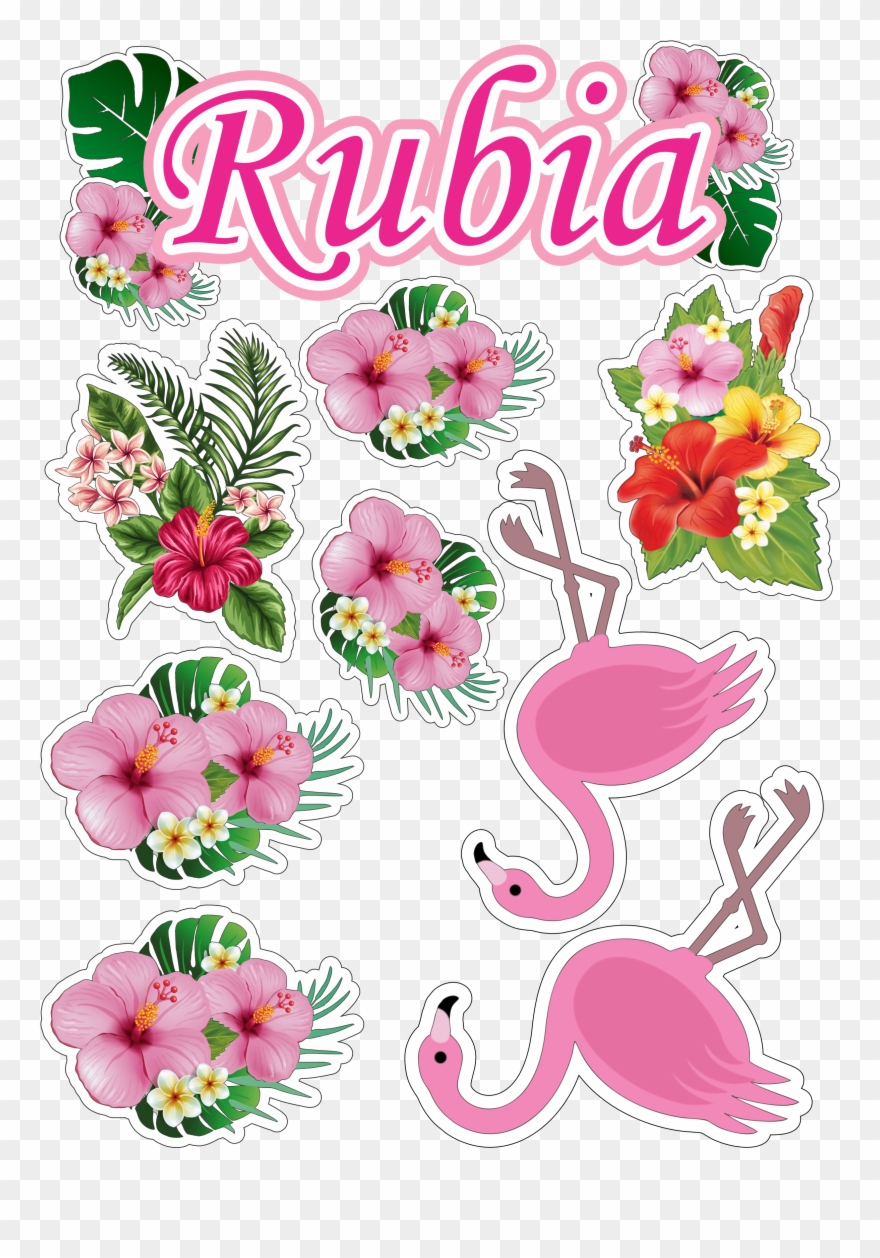 Topo De Bolo - Dual Pink Hibiscus Note Cards Clipart