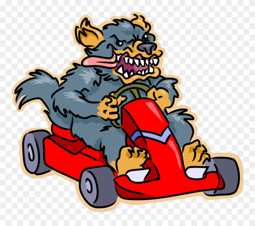 Vector Illustration Of Go Kart Loving Tasmanian Devil - Go Kart Clipart - Png Download