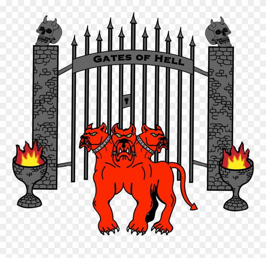 Gates Of Hell & Cerberus Combined - Hell Clipart