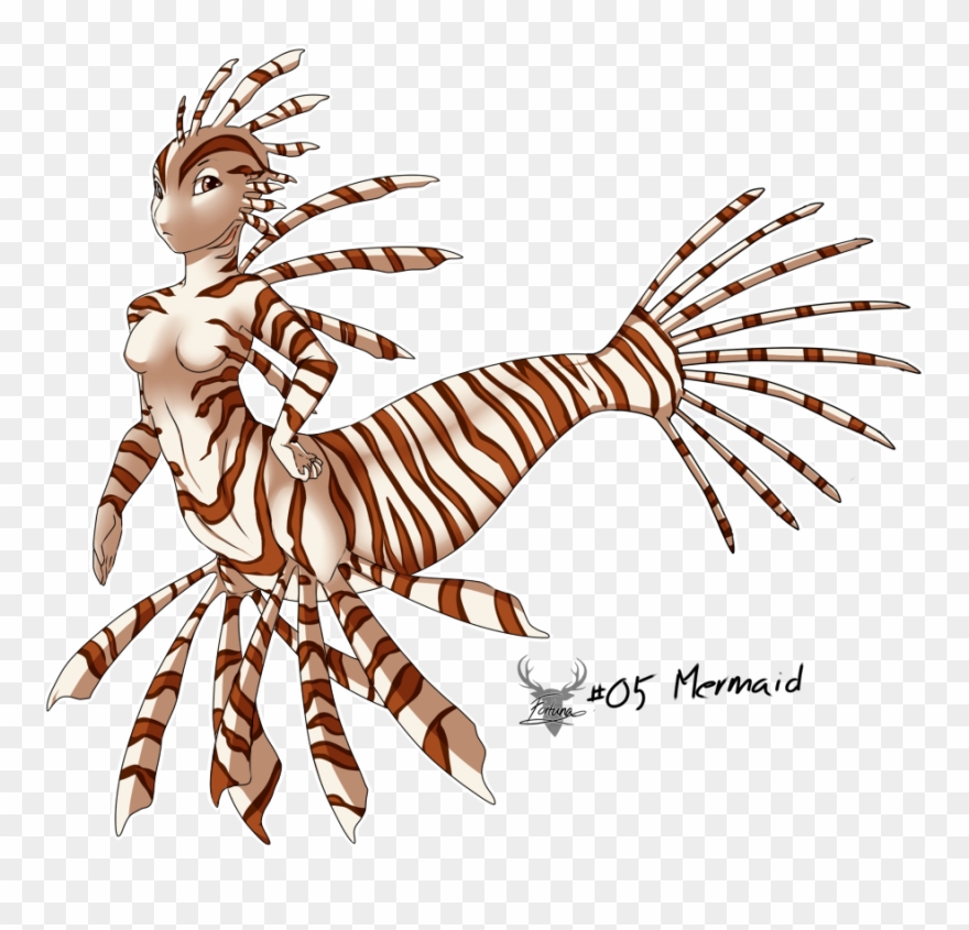 Lionfish Mermaid Clipart