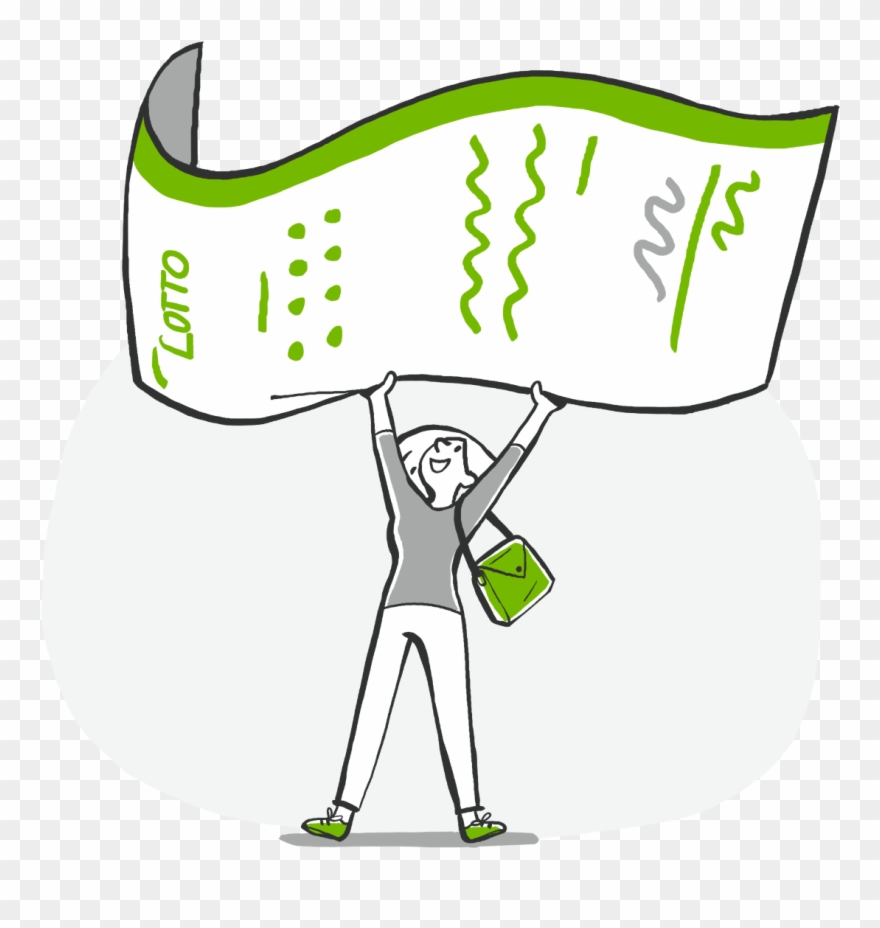 Cartoon Of Person Holding A Lottery Ticket - Lottery Clipart