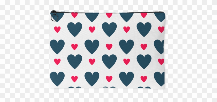 Blue And Pink Hearts Accessory Pouch - Heart Clipart