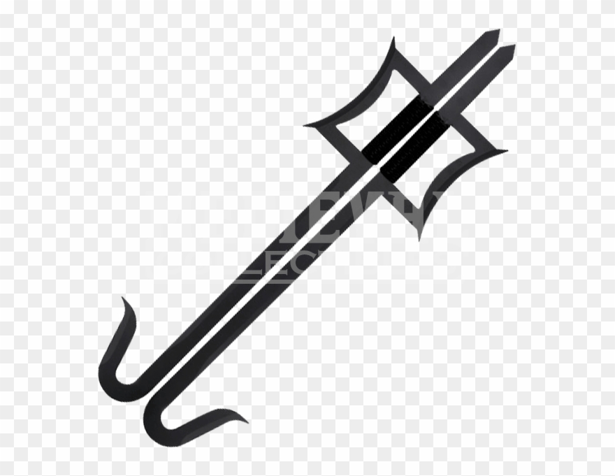 Black Chinese Hook Sword Clipart