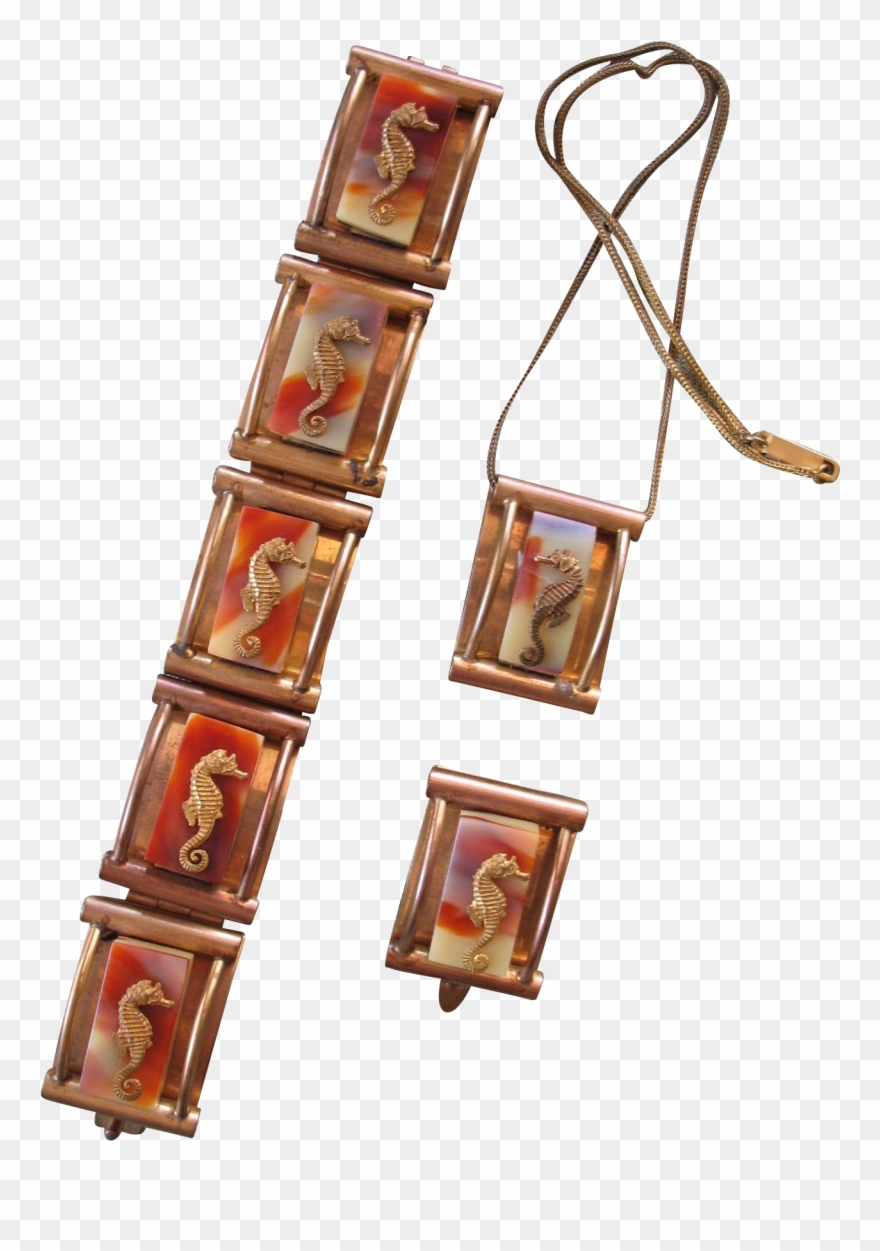 Fabulous Vintage Jean Painleve' Seahorse Set - Earrings Clipart