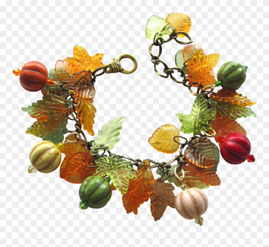 Charm Bracelet In Shades Of Autumn With Magnesite Melon - Seedless Fruit Clipart