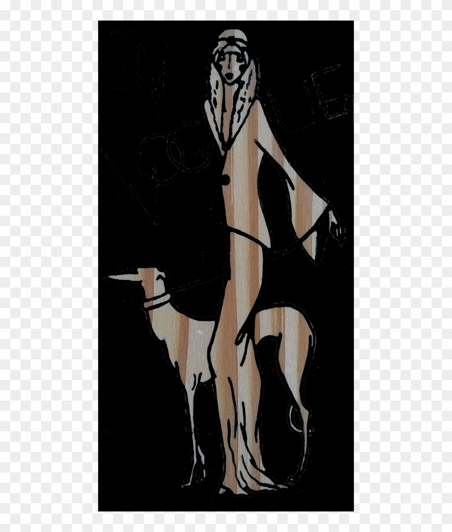 Great Impressions Rubber Stamp Gatsby Lady Walking - Illustration Clipart