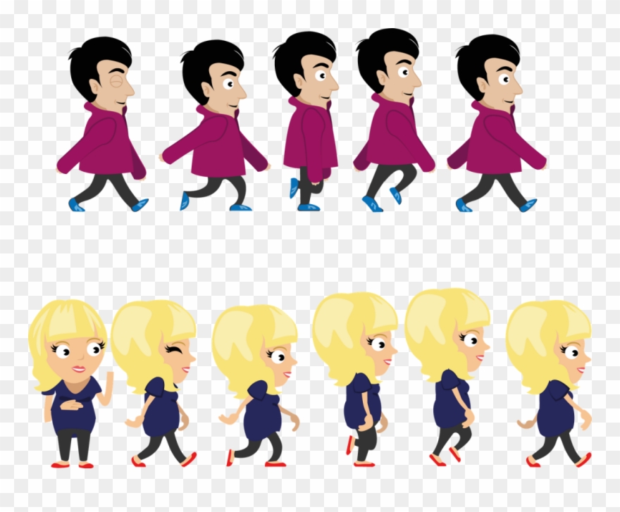 Top Mob, Walk - Animated Walk Cycle Png Clipart